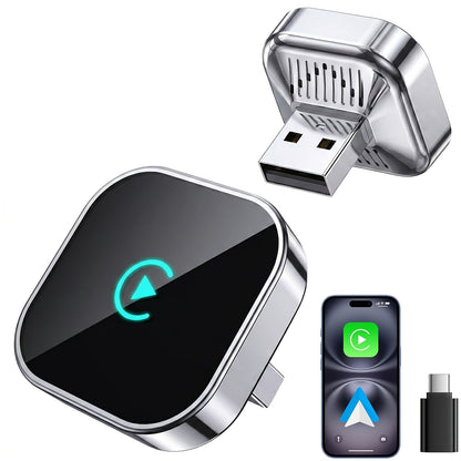 Wireless CarPlay Adapter 2026 Upgraded Mini Dongle – 2-in-1 iPhone & Android Auto, Convert Wired to Wireless, USB-A & USB-C, Dual-Band Low Latency, Auto Connect, FCC Certified