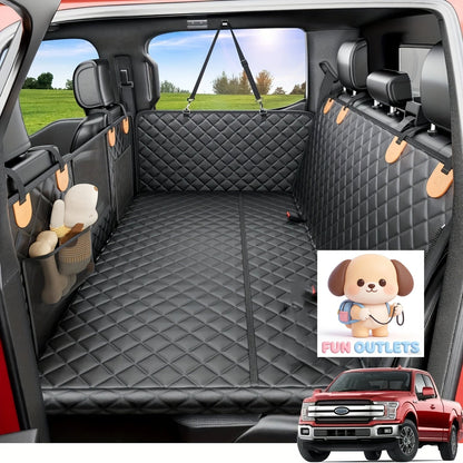 Dog Backseat Expander with Hard Bottom – 400 lb Capacity 100% Nylon Dog Car Seat Cover & Pet Hammock for SUV, Truck & Car, Large Space Non-Slip Waterproof Dog Travel Seat Protector