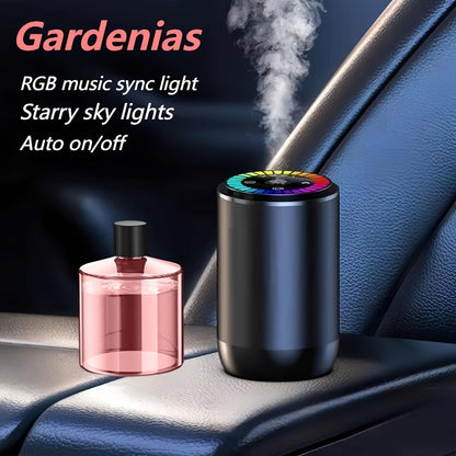 Smart Car Air Freshener Aromatherapy Diffuser Starry Sky Light Show USB Rechargeable Adjustable Fragrance – Natural French Scented Essential Oil Gardenia Ocean Lavender Cologne Car Gift