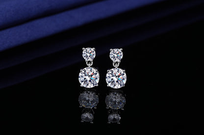 5 Carat Moissanite Stud Earrings for Women – 925 Sterling Silver Drop Earrings, Brilliant Luxury Fine Jewelry, Perfect Gift for Christmas, Valentine's Day & Special Occasions