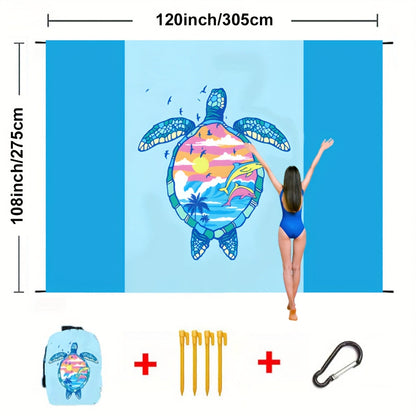 Sandproof Beach Blanket Oversized Up to 108x120 Inches – Quick Dry Lightweight Sand Free Mat for Beach Camping Picnic Travel, 8 Styles, Fits 2-10 Adults