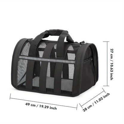 Foldable Soft Pet Carrier Bag – Breathable Mesh Travel Bag for Cats & Dogs, 6 Colors, S/M/L Sizes, Portable with Zipper Closure