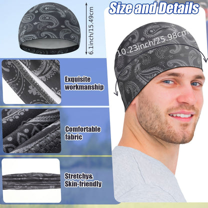 Men's Skull Caps 10-Pack Cooling Wicking Knit Beanie Do Rag Head Wrap - Welding Hard Hat Liner Cycling Workout Caps Mixed Vintage Styles for Men Daily Wear & Outdoor Activities