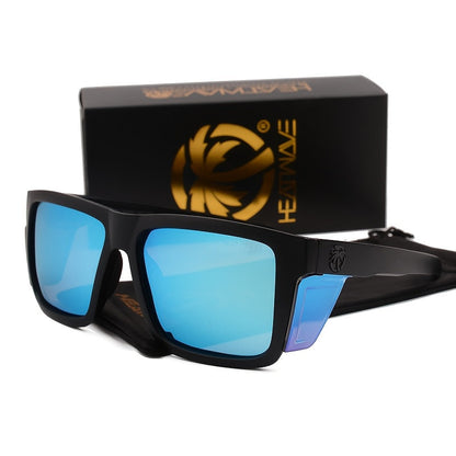 Men's Polarized Square Frame Sunglasses UV400 Photochromic Mirror Lens Full Rim PC Frame Includes Case 10 Colors Outdoor Driving Sport