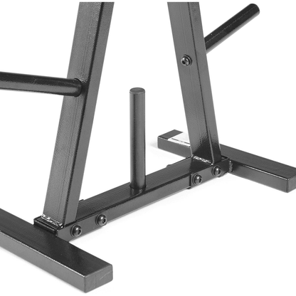 Weight Plate Rack for 1-Inch Plates – 5-Post Steel A-Frame Storage Tree, 300 lb Capacity, Space-Saving Home Gym Organizer, Black Powder Coat Finish, 23.5x12x25.5 Inch