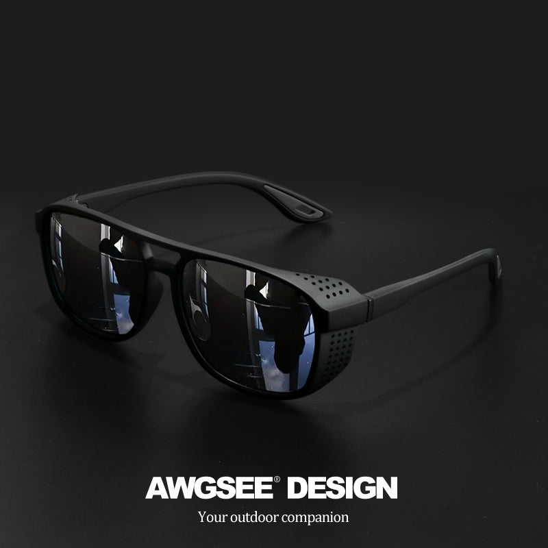Polarized Steampunk Sports Sunglasses for Men & Women – UV400 HD Lens Cycling Running Fishing Driving Glasses, Durable Side Cutout Frame, Outdoor Athletic Eyewear