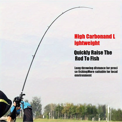 Carbon Fiber Fishing Lure Rod 180cm (70.86") Wooden Handle – Lightweight M-Tuned Two-Section Casting Rod for All Waters, Freshwater & Saltwater Bass Fishing Rod for Men & Women