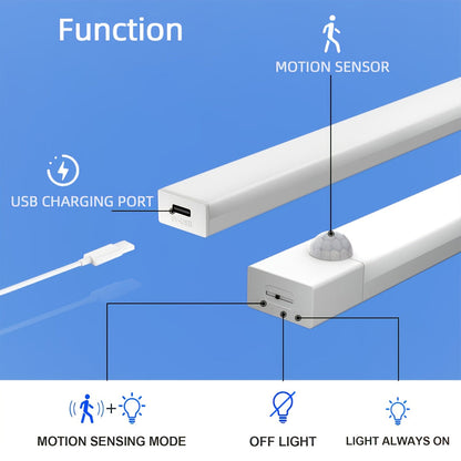 Motion Sensor LED Cabinet Light USB Rechargeable – Smart Wireless Under Cabinet Lighting, 3-Speed Dimming, Night Light for Kitchen, Bedroom, Closet, Stairs, Hallway – 6 Pack or 3 Pack