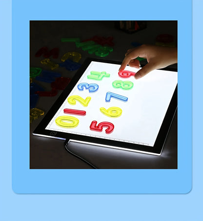 LED Tracing Light Pad Board A2 A3 A4, Dual Light Bar Ultra-Thin Copy Table with 3-Speed Dimming & Eye-Caring No-Grid Surface for Diamond Painting, Sketching & Drawing