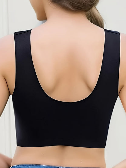 4 Pack Lace Ice Silk Bra Vest for Women – Traceless Gathered Support, Breathable Thin Style with Beautiful Back Design, Sizes S-XXL, 2 Multicolor Sets