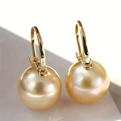 S925 Sterling Silver Pearl Drop Earrings for Women – Retro Elegant Round Design, Hypoallergenic, Lightweight, Perfect for Daily Wear, Parties & Gift Giving