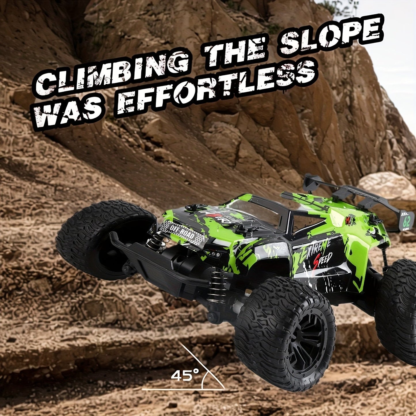 RC Off-Road Toy Car 2.4GHz – Durable Alloy Body All-Terrain Remote Control Car for Kids 3+, 4WD Fun Off-Road Model Truck, Best Birthday Easter Gift for Boys