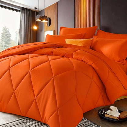 Quilted Comforter Set Twin Queen King Size – Soft Diamond Pattern Quilt with Pillowcases Ultra-Fine Fiber Fill Lightweight Breathable All-Season Bedding 2/3 Piece Multiple Colors