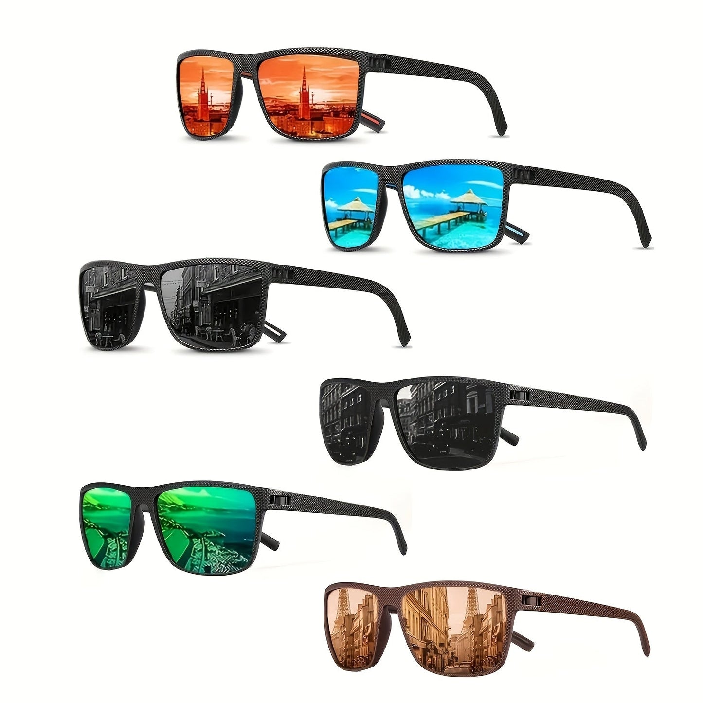 12 Pack Retro Square Sunglasses Bulk Set for Men and Women Classic Designer PC Frame UV Protection Beach Outdoor Sports Daily Leisure Wholesale Sunglasses Assorted Colors