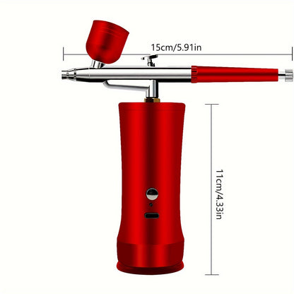 Cordless Airbrush Kit with Compressor Rechargeable 0.3mm Nozzle 3-Speed Pressure – Portable Airbrush Set for Makeup, Nail Art, Cake Decorating, Model Painting & Body Art