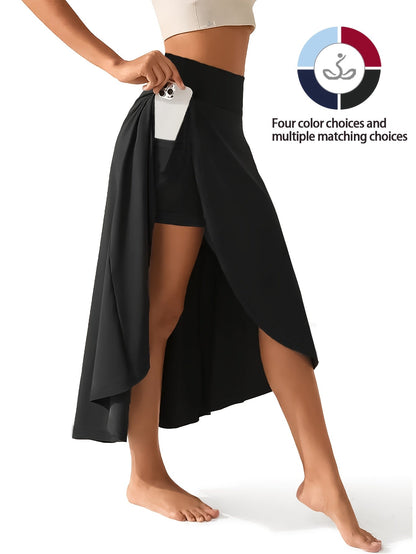 Women's 2-in-1 High Waist Skort with Inner Shorts & Pockets – Lightweight Stretchy Activewear Tennis Skirt for Sports Gym Workout Casual Wear, XS-XXL, Multiple Colors