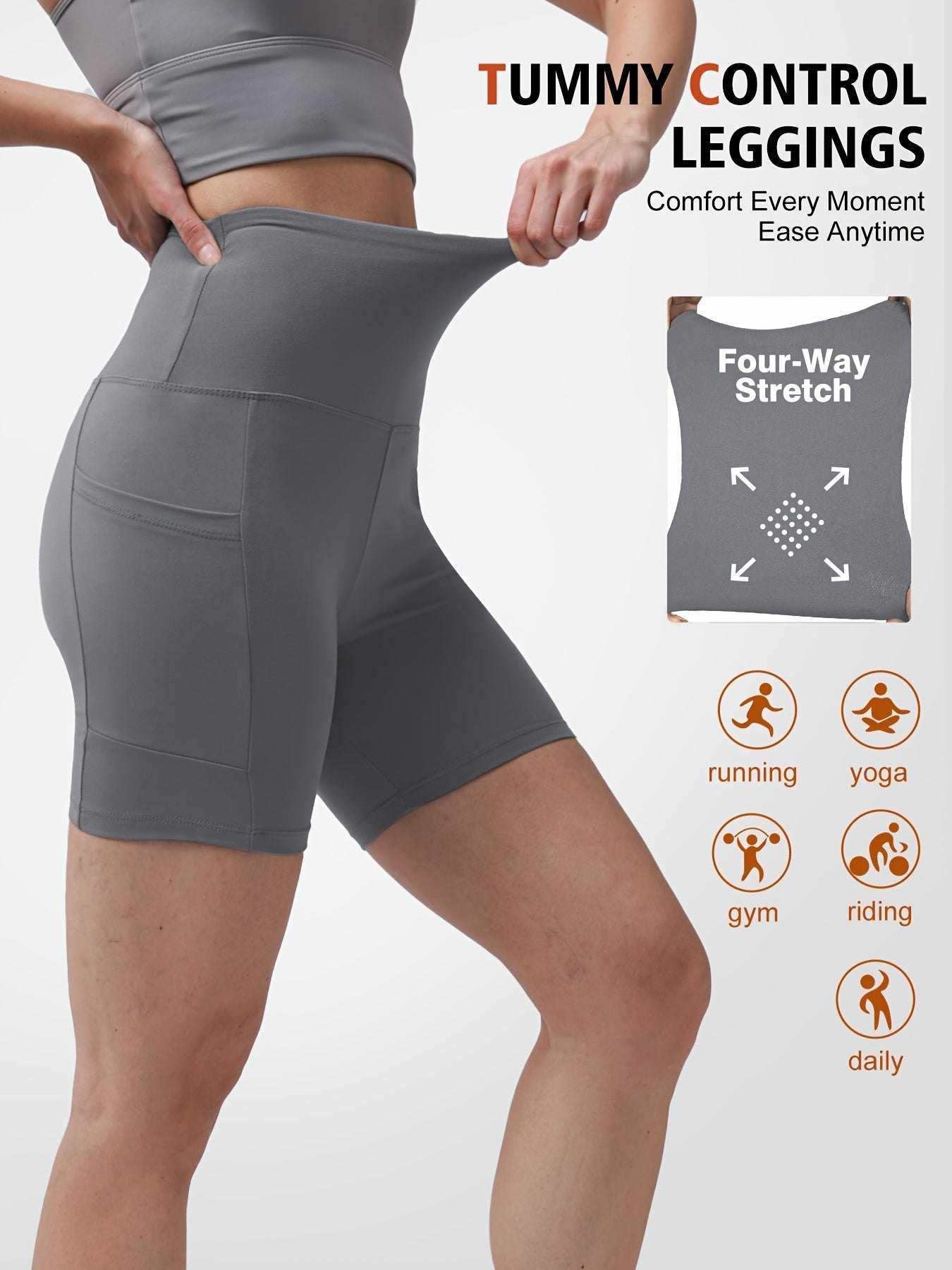 Women's Butt Lifting Yoga Shorts High Waist – Tummy Control Workout Shorts for Gym Fitness Running Cycling – Anti-Chafing Sports Shorts with Inner Safety Lining, Sizes S-XXL