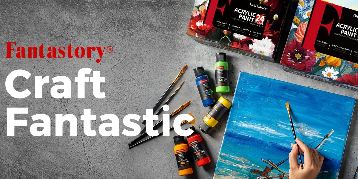 Professional Acrylic Paint Set 24 Colors 2oz/60ml Large Volume with 12 Brushes – Rich Pigment Thick Acrylic Paints for Canvas, Wood, Rock, Glass & Ceramic – Art Supplies for Beginners & Artists