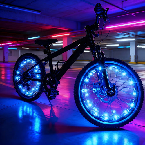 LED Bike Wheel Lights 2-Pack - Ultra Bright Bicycle Spoke Lights Safety Warning Tire Strip Light for Night Cycling, Multicolor Decoration Bike Accessories
