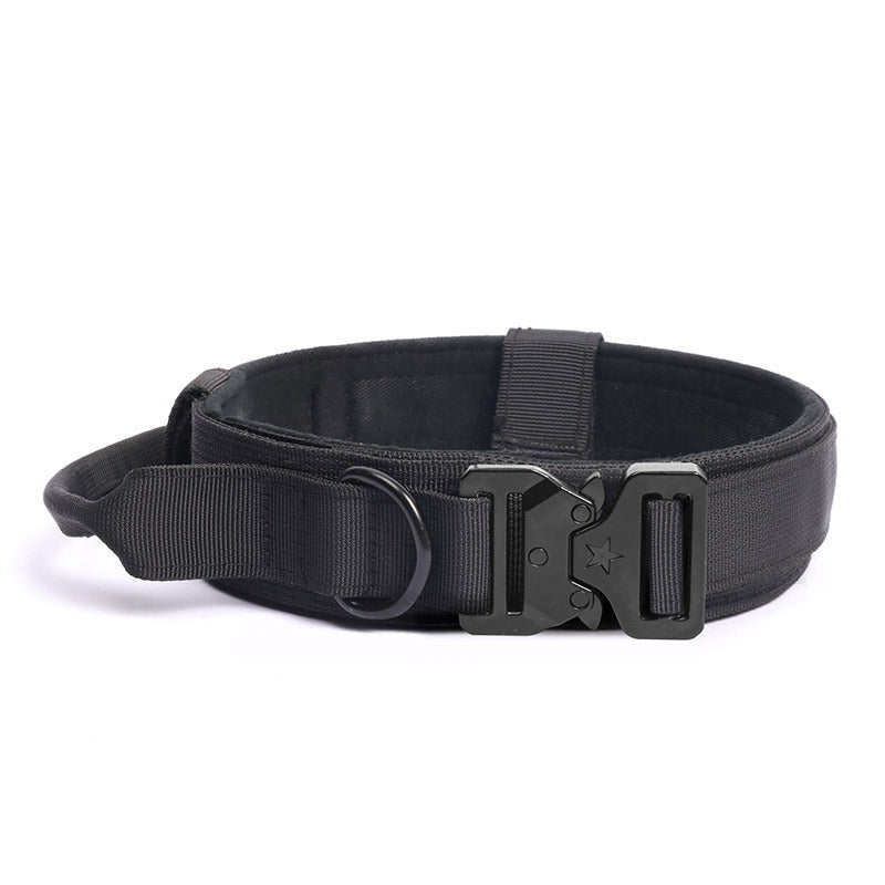 Heavy Duty Tactical Dog Collar with Handle & Quick-Release Metal Buckle – 1.8" Wide Nylon Collar for Medium & Large Dogs, Ideal for Training, Agility, Outdoor & Search & Rescue