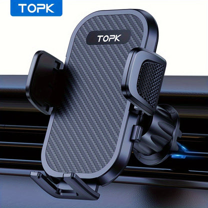 Air Vent Car Phone Holder with Metal Hook Clip – Adjustable Secure Grip, Ergonomic Design, Universal Fit for iPhone 15 14 13 Samsung Galaxy Android, Hands-Free Driving Mount, Black