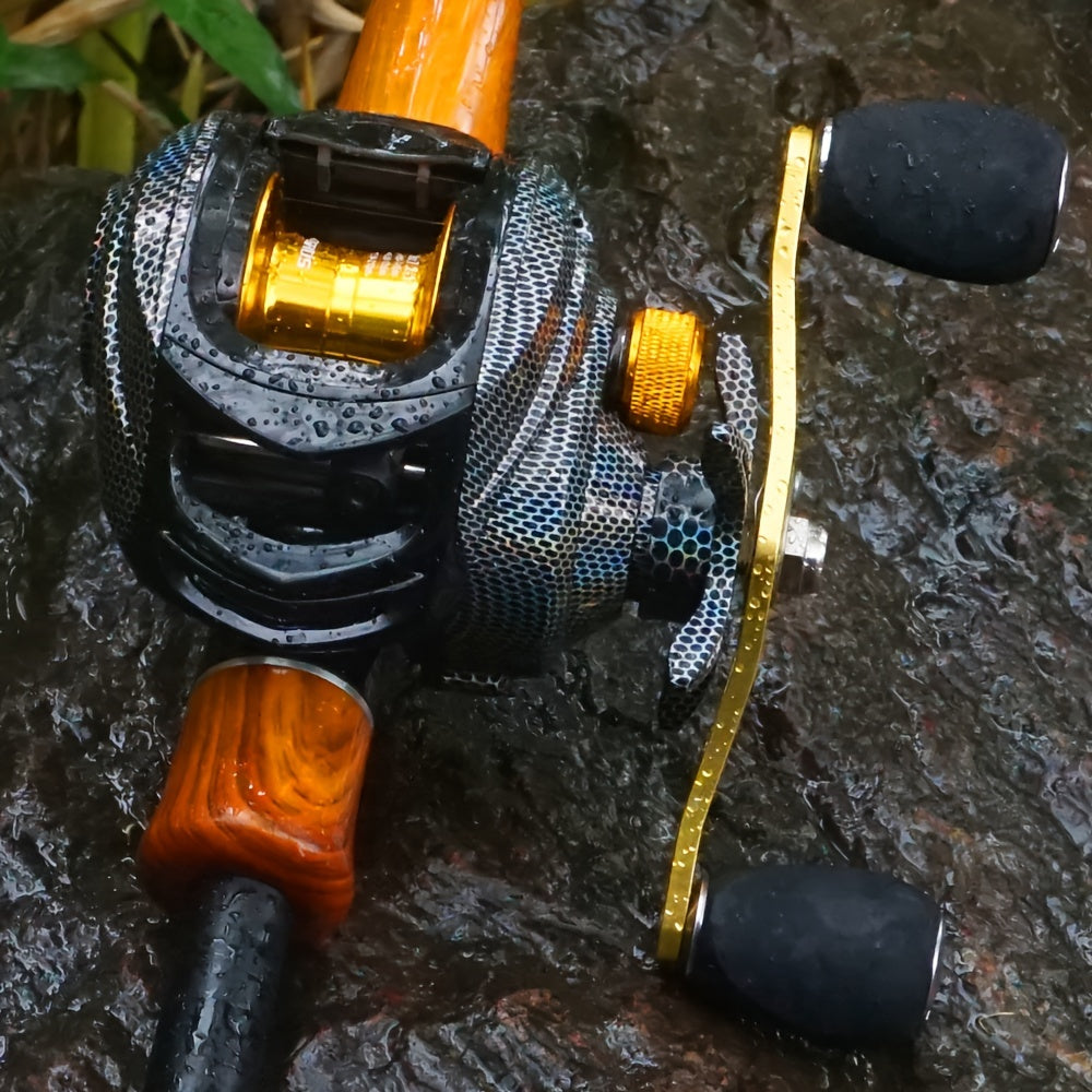 Baitcasting Fishing Reel Ultra-Lightweight Magnetic Brake System 22LB Max Drag – Freshwater & Saltwater Ergonomic Low-Profile Casting Reel, Left & Right Hand, Smooth Gear Ratio