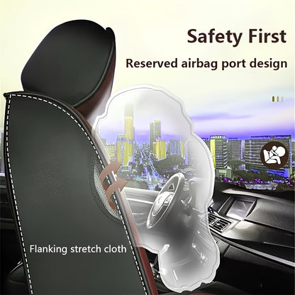 Faux Leather Car Seat Cover Universal Fit Sponge-Padded Seat Protector for Sedan, SUV & Pickup Truck – Durable, Comfortable, Luxury Interior Upgrade in 7 Colors for Front or Rear Seats