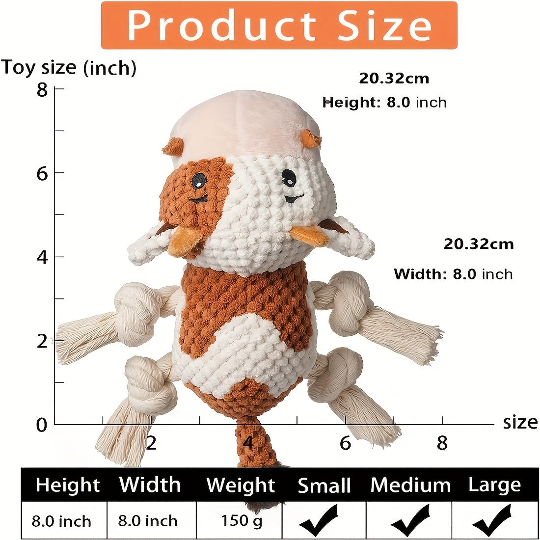Squeaky Cow Dog Toy Plush Interactive Tug-of-War with Crinkle Paper, IQ Training Chew Toy for Small Medium Large Dogs, No Battery Needed, Anxiety Relief Pet Toy
