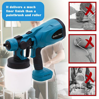 HVLP Electric Paint Sprayer Gun – Airless Spray Gun with 3 Patterns, 27oz Container, Easy Clean for House, Furniture, Cabinets, Fence, Walls, Cars & DIY Projects