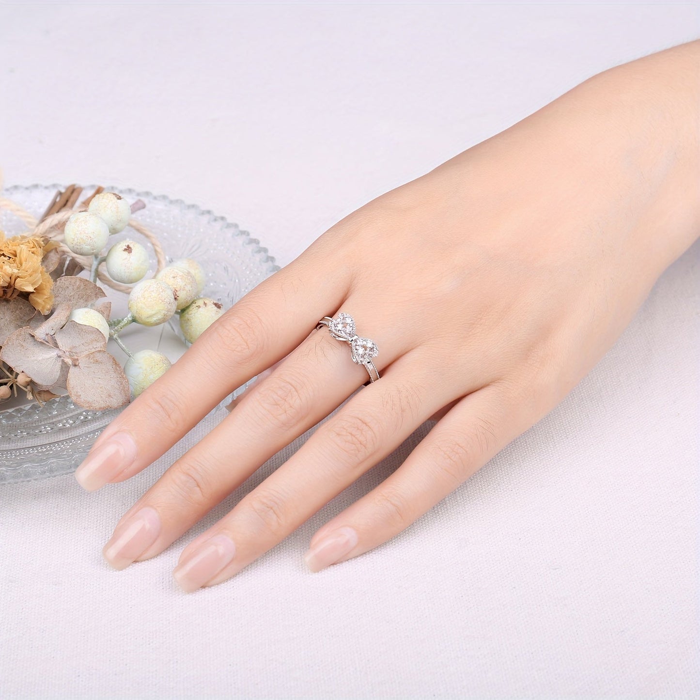 925 Sterling Silver Bowknot Ring for Women – Sparkling Cubic Zirconia Bow Design, Available in Silver, Yellow Gold & Rose Gold Finishes, Dainty Hypoallergenic Fine Jewelry for Dating Daily Wear & Gifting, Sizes 4-10