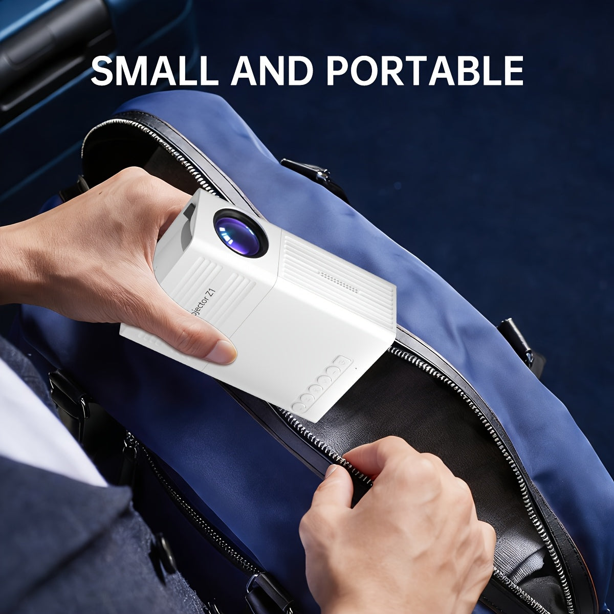 Portable Projector 1080P Supported 1280x720 Native Resolution with Remote Control USB Compatible with Smartphones Tablets Laptops TV Sticks Big Screen Home Theater