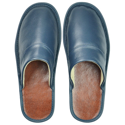 Wide Width Genuine Leather Slippers Indoor Non-Slip Oversized Slides for Men and Women All Seasons Casual House Shoes Black Grey Brown Navy Burgundy Red Purple Orange US 5.5-14