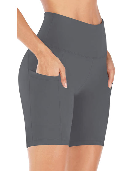 Women's High Waist Yoga Shorts Sweat-Wicking Elastic Waistband 5-Point Biker Shorts for Cycling Running Training Gym – Fashionable Casual Activewear for Summer