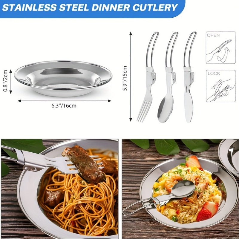 Portable Camping Cookware Set for 2-3 People – Nonstick Pot, Frying Pan & Kettle with Foldable Storage, Lightweight Outdoor Camp Kitchen Kit for Hiking, Backpacking & Travel
