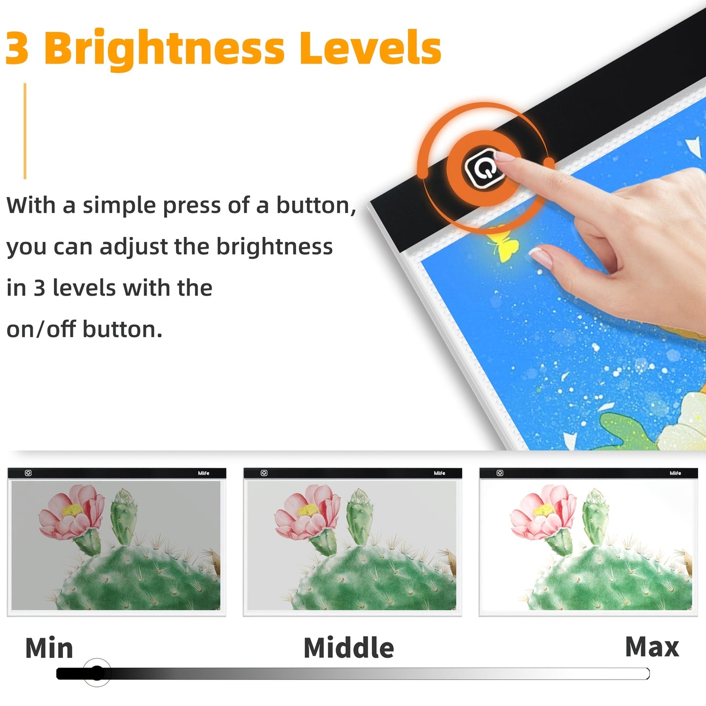 A2 LED Light Box Tracing Board – Dimmable Touch Control Ultra-Thin Light Pad for Diamond Painting, Sketching, Animation, Tattoo Transfer & Streaming, USB Powered, Eye-Care LEDs, Mac/PC Compatible | Velora