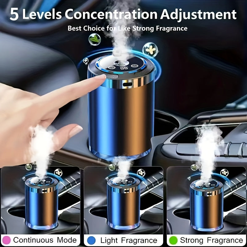Smart Car Aroma Diffuser with Essential Oils Starry Sky Projection Humidifier Ambient Light Car Air Freshener Ocean Osmanthus Cologne Scent 1.69oz Bottle for Car Interior