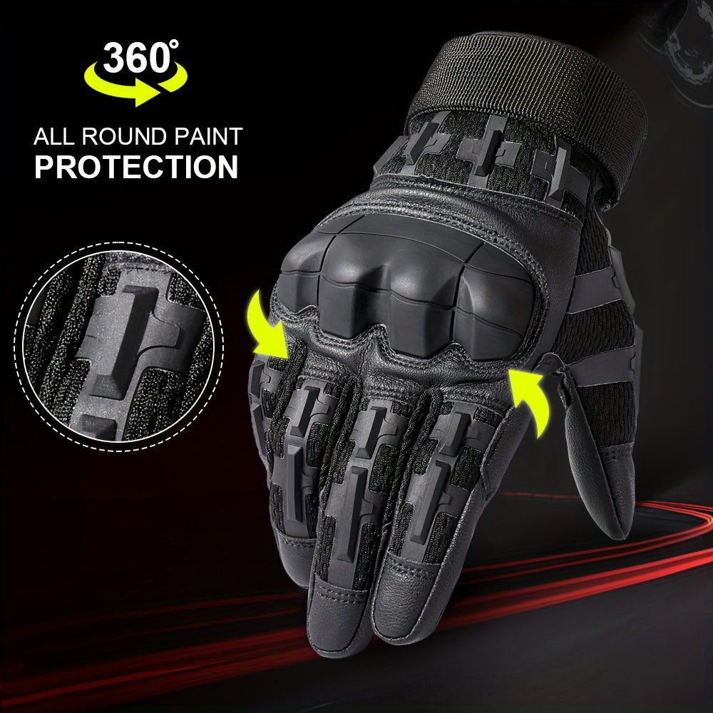 Tactical Full Finger Gloves with Touchscreen Compatibility Anti-Skid Wear-Resistant for Motorcycle Hiking Camping Hunting Shooting Cycling Outdoor Sports Men Women Black
