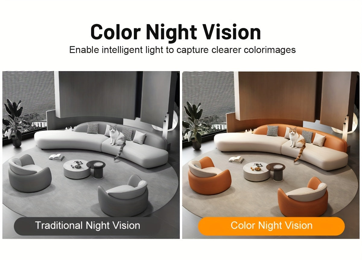 2 Pack WiFi Indoor Security Camera 3MP HD AI Humanoid Detection Full Color Night Vision Two-Way Audio Smart Motion Detection Alexa Compatible App Control Home Surveillance Camera