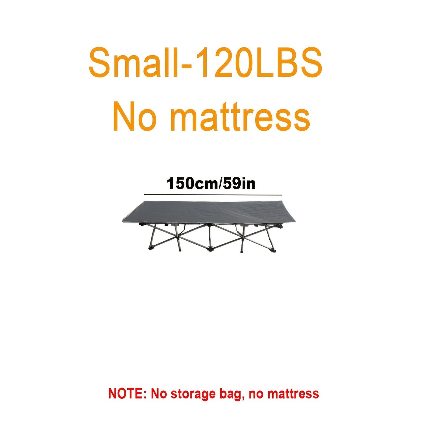 Heavy Duty Folding Bed with Optional Mattress up to 630 LBS – Portable Camping Cot with Multi-Leg Support, Side Pockets & Pillow, 59–77 Inch All Season Guest Napping Bed Space Saving