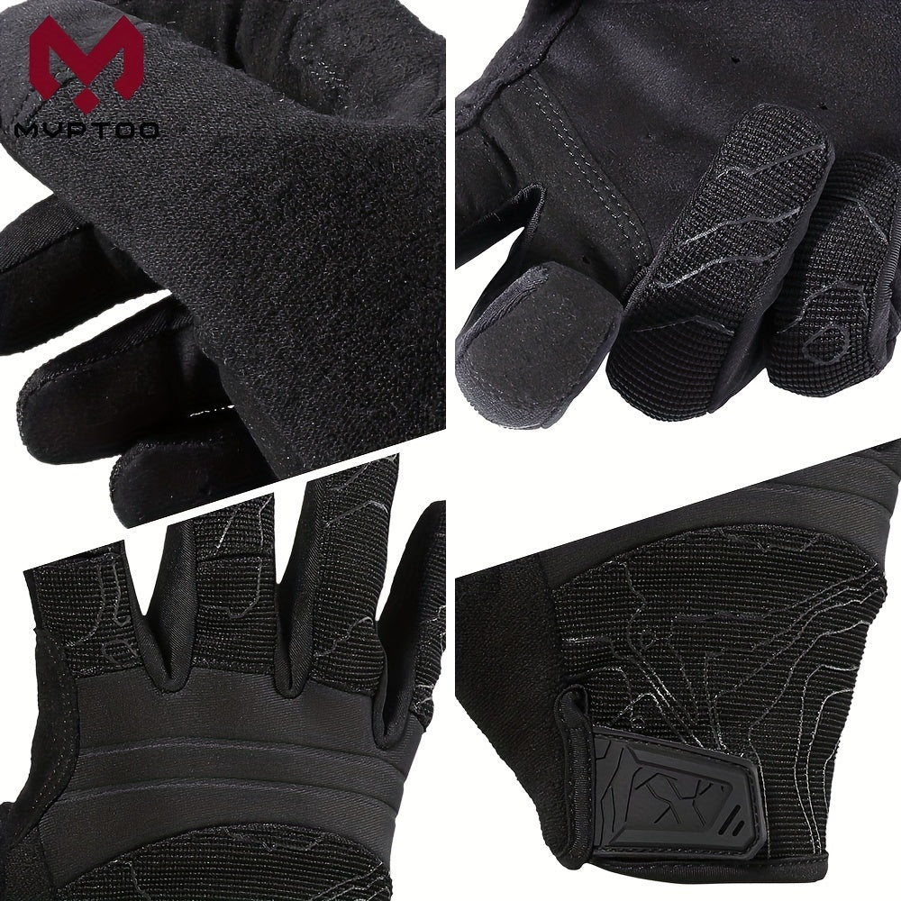 Breathable Full Finger Tactical Gloves with Touchscreen Tips – Anti-Slip Flexible Professional Gloves for Driving Cycling Working Outdoor Sports, Sizes S-XL in Black & Green