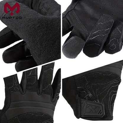 Breathable Full Finger Tactical Gloves with Touchscreen Tips – Anti-Slip Flexible Professional Gloves for Driving Cycling Working Outdoor Sports, Sizes S-XL in Black & Green