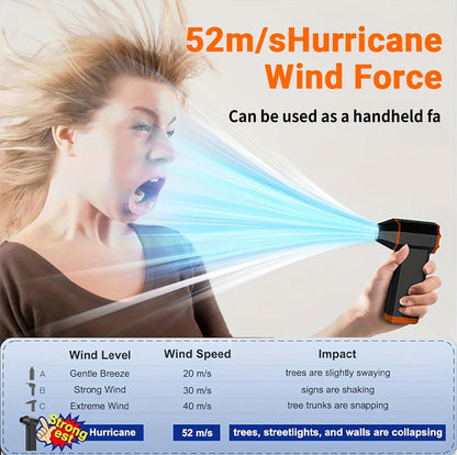 Electric Air Duster 130,000 RPM Cordless Rechargeable | 3-Speed Turbine Fan Air Blower for Keyboard, Computer, Car Interior & Home – Replaces Compressed Air Cans – Black & Orange
