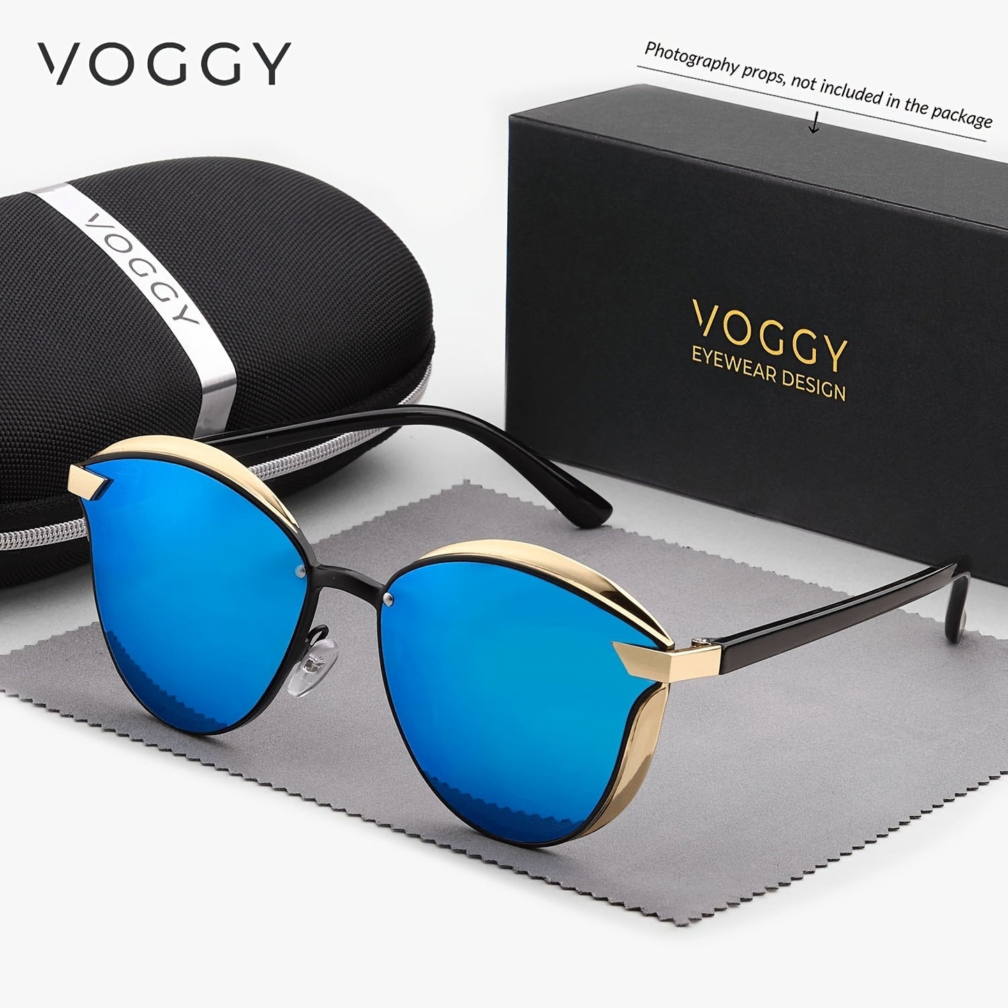 VOGGY Retro Butterfly UV400 Polarized Sunglasses for Men & Women – Lightweight Metal Frame Mirrored Lens, 8 Colors, Driving Hiking Cycling Fishing Travel Gift Box Included