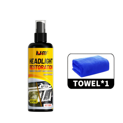 Headlight Restoration Kit Advanced Repair Spray - Clears Yellowing & Oxidation, Restores Brightness, Long-Lasting UV Protective Coating for Car Headlamps, Includes Applicator Towel
