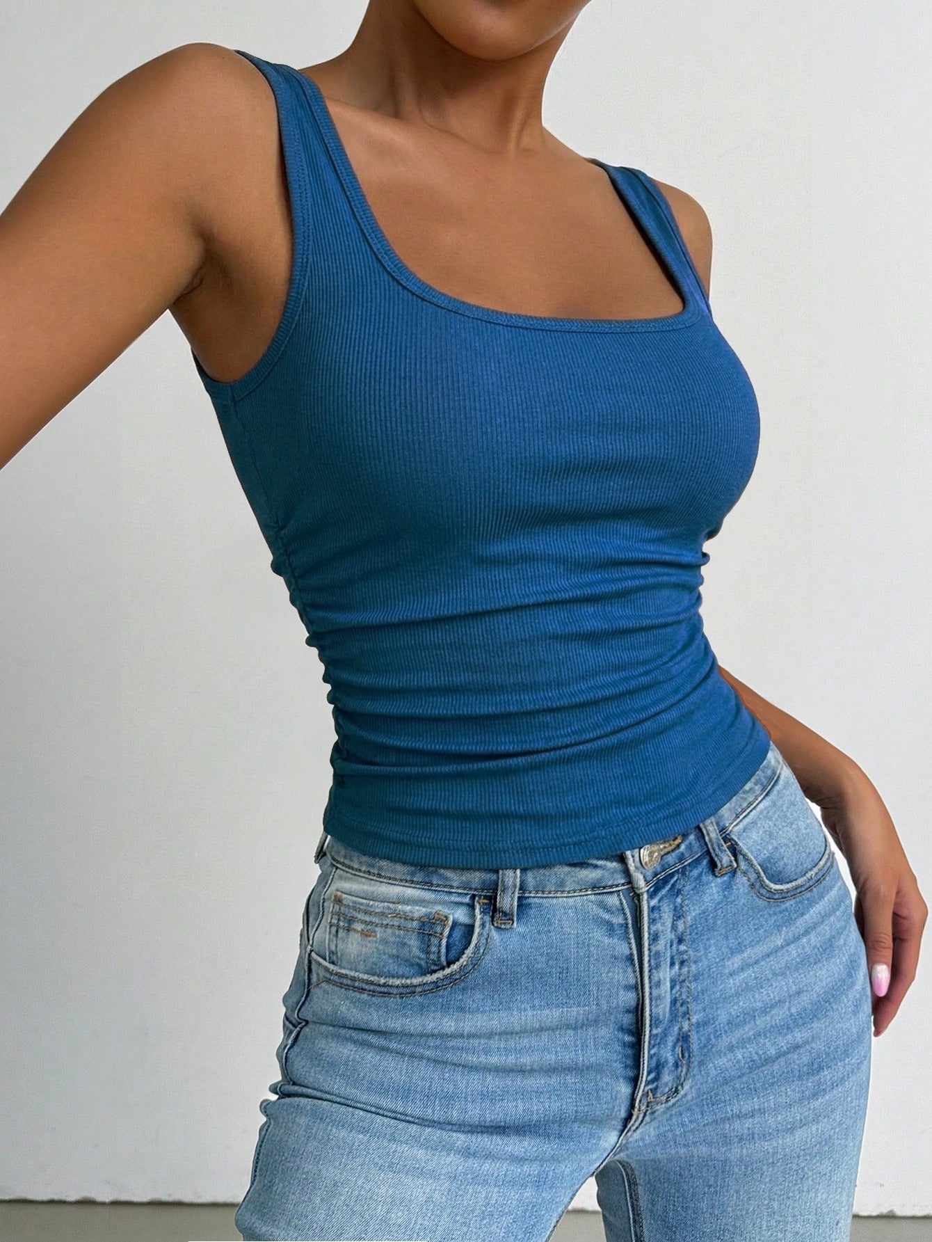 Women's Ribbed Tank Top 4-Pack – Fitted Sleeveless Crew Neck Pullover Vest in Solid Colors, High Stretch Fabric for Layering, Casual & Everyday Wear, Spring Summer Fall, Sizes S to XXL