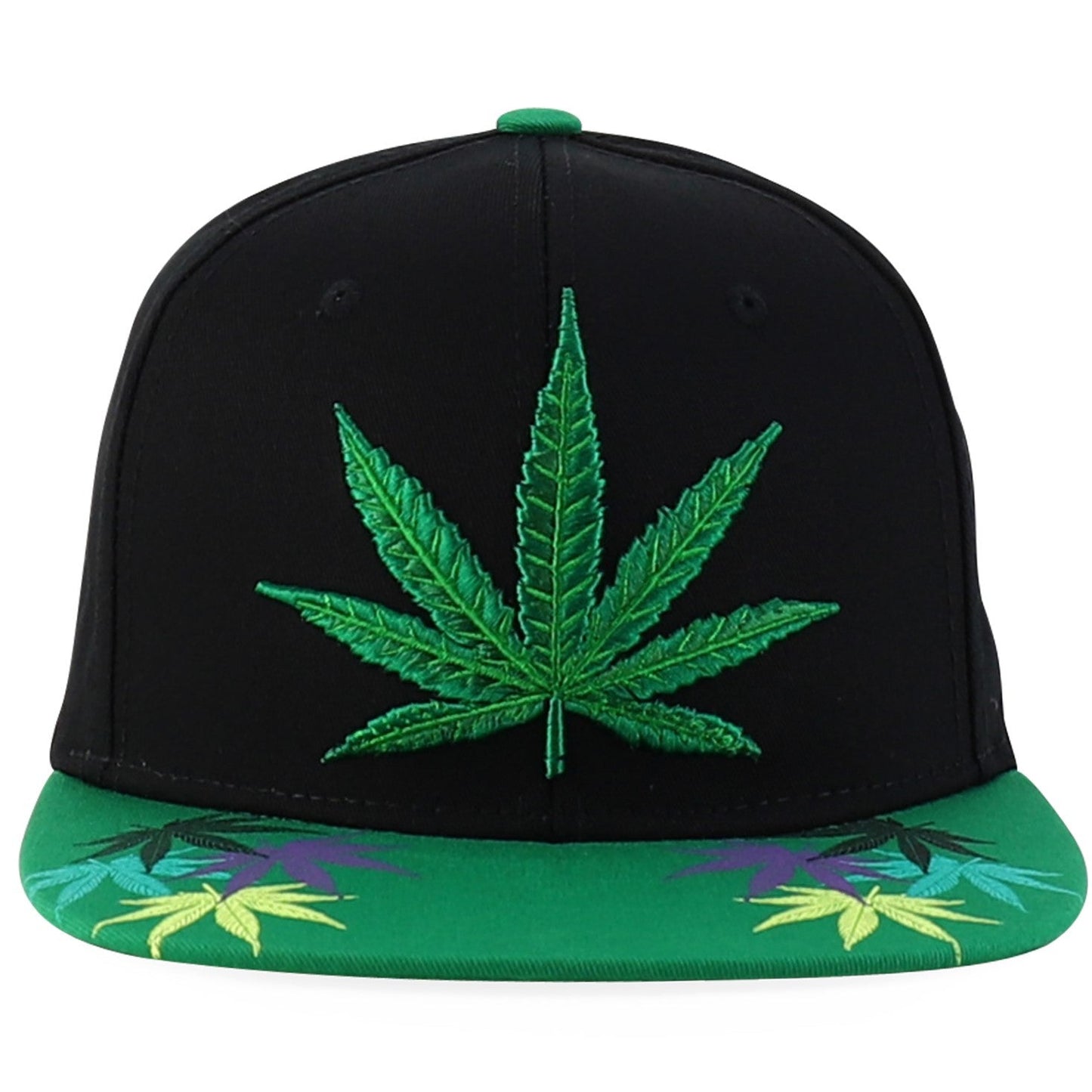 Rasta MJ Leaf 3D Embroidered Flat Bill Snapback Cap – Hip Hop Reggae Hat, Adjustable Snapback, One Size Fits Most, Unisex Streetwear Baseball Cap