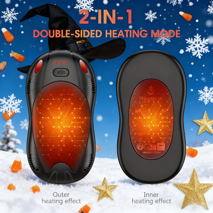 Rechargeable Hand Warmer 2-in-1 Double Sided Heating with Magnetic Suction – 3-Speed Temperature Control, Portable Electric Pocket Warmer for Skiing, Camping, Hiking & Winter Outdoor Use