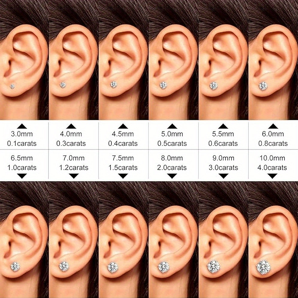 Moissanite Stud Earrings 925 Sterling Silver D Color VVS1 Round Cut 1-4 Carat – Brilliant Fine Jewelry for Women & Men, Perfect Gift for Anniversary, Wedding, Christmas & Birthday