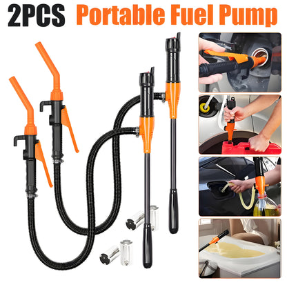 Electric Siphon Pump 2-Pack Battery Operated 2.6 GPM Fuel Transfer – 35.6" Hose, 12000 RPM Motor, Portable Liquid Transfer for Gas, Diesel, Oil & Water, Car, Boat, Generator & Lawn Mower