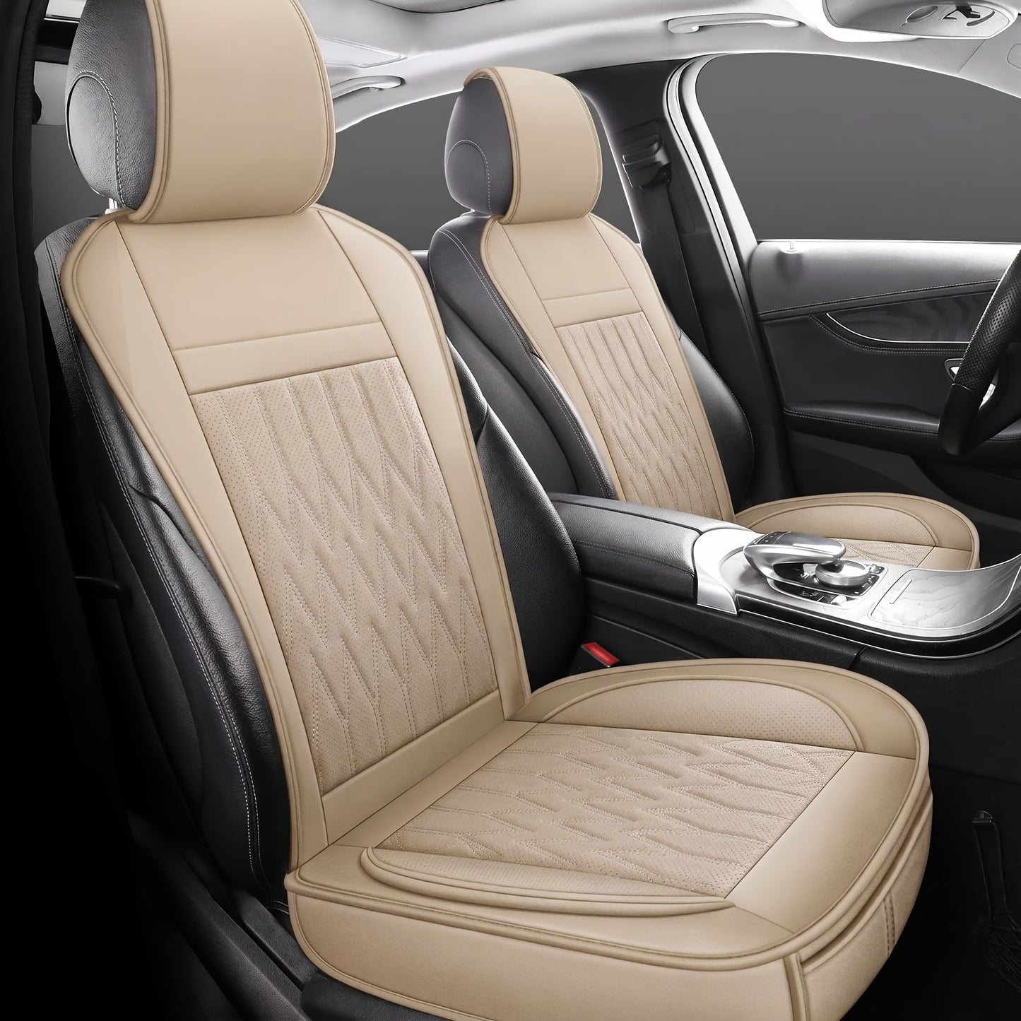 Universal Front Car Seat Covers 2-Pack Full Surround High-Back Bucket Seat Protector Anti-Slip Easy Install for Cars SUVs Trucks - Multiple Colors & Styles